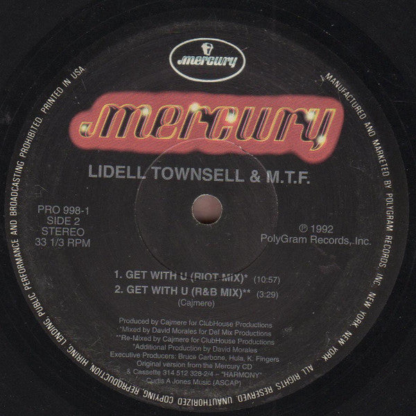 Lidell Townsell & M.T.F. : Get With U (12", Promo)