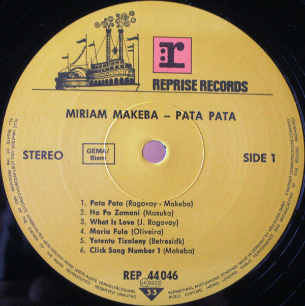 Miriam Makeba : Pata Pata (LP, Album, RE)