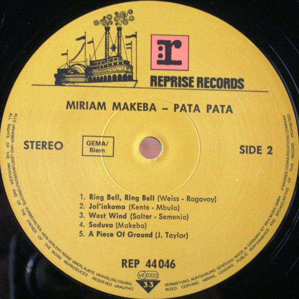 Miriam Makeba : Pata Pata (LP, Album, RE)