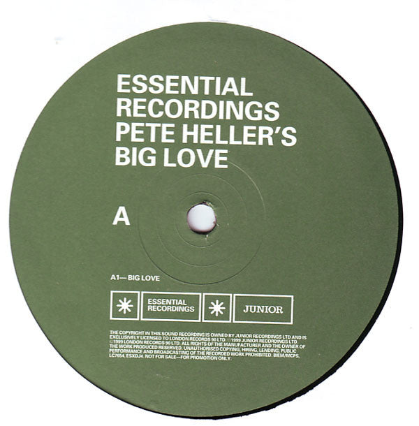 Pete Heller's Big Love : Big Love (12", Promo)
