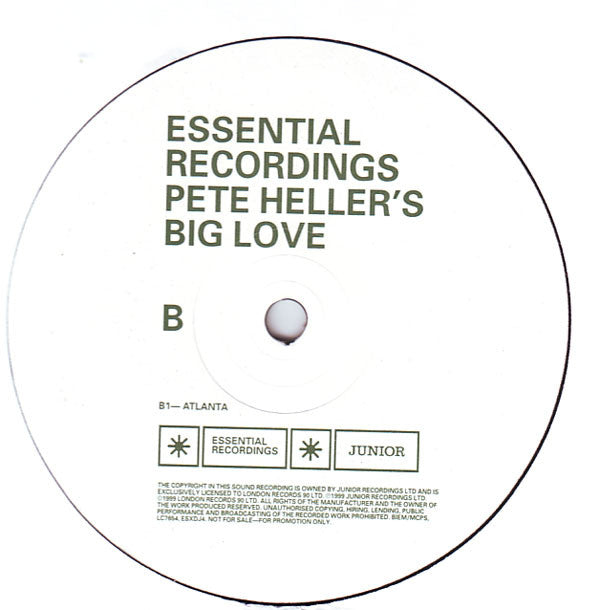 Pete Heller's Big Love : Big Love (12", Promo)
