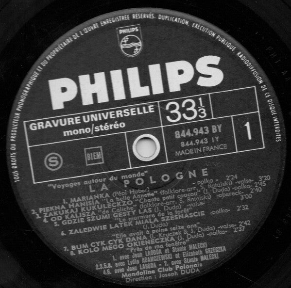 Mandoline Club Polonais* : Pologne (LP)