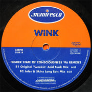 Wink* : Higher State Of Consciousness ('96 Remixes) (12", M/Print)