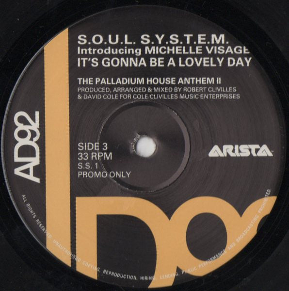 S.O.U.L. S.Y.S.T.E.M.* Introducing Michelle Visage : It's Gonna Be A Lovely Day (2x12", Promo)