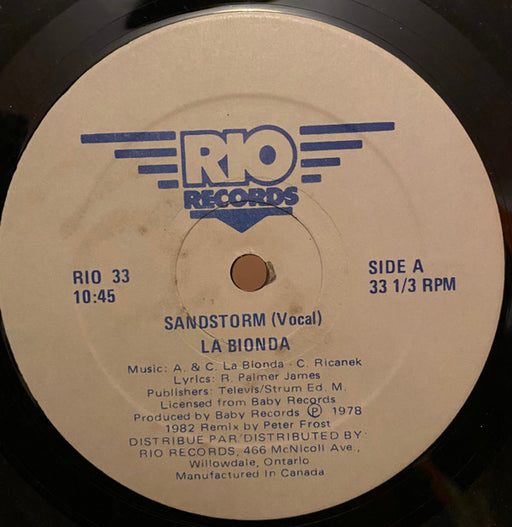 La Bionda : Sandstorm (12")