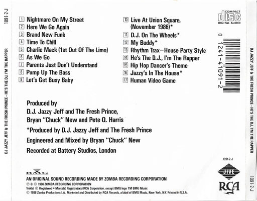 DJ Jazzy Jeff & The Fresh Prince : He's The DJ, I'm The Rapper (CD, Album)