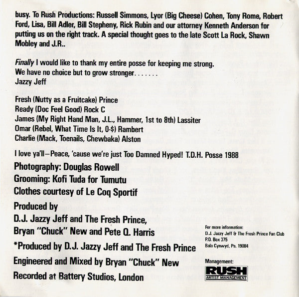 DJ Jazzy Jeff & The Fresh Prince : He's The DJ, I'm The Rapper (CD, Album)