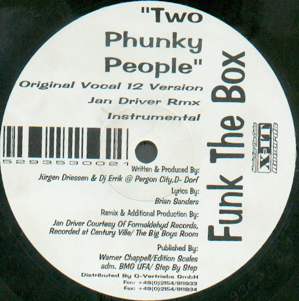 Two Phunky People : Funk The Box (12")