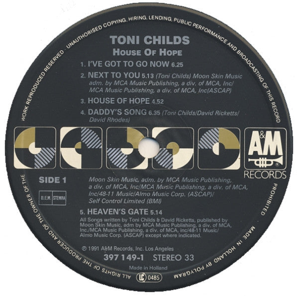 Toni Childs : House Of Hope. (LP, Album)