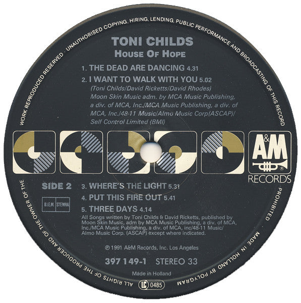 Toni Childs : House Of Hope. (LP, Album)