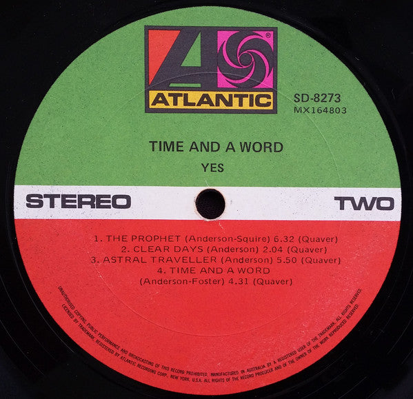 Yes : Time And A Word (LP, Album)