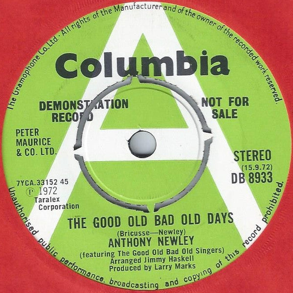 Anthony Newley : The Good Old Bad Old Days (7", Single, Mono, Promo)