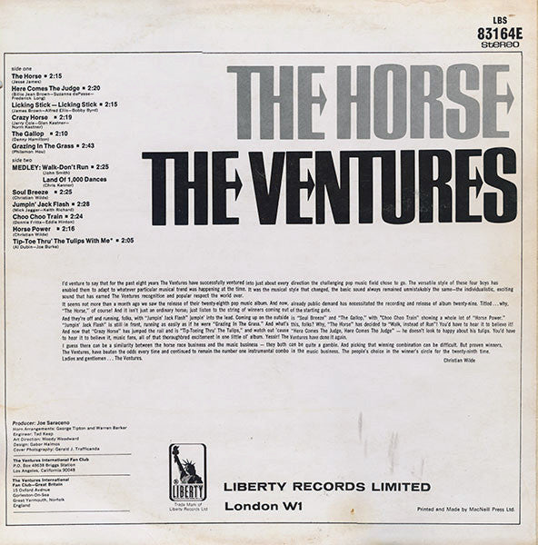 The Ventures : The Horse (LP, Album)