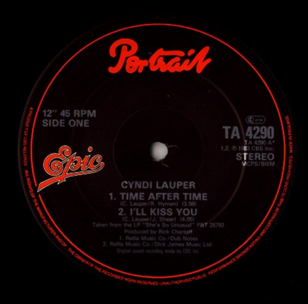 Cyndi Lauper : Time After Time (12", Single)