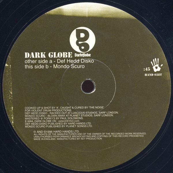 Dark Globe : Def Hedd Disko / Mondo Scuro (12")