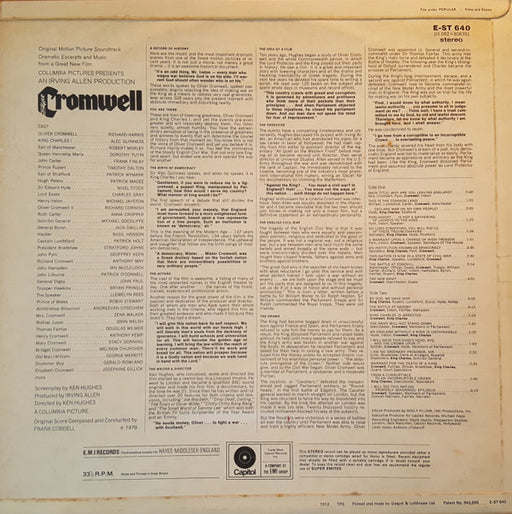 Frank Cordell With Richard Harris And Alec Guinness : Cromwell (LP, Album)