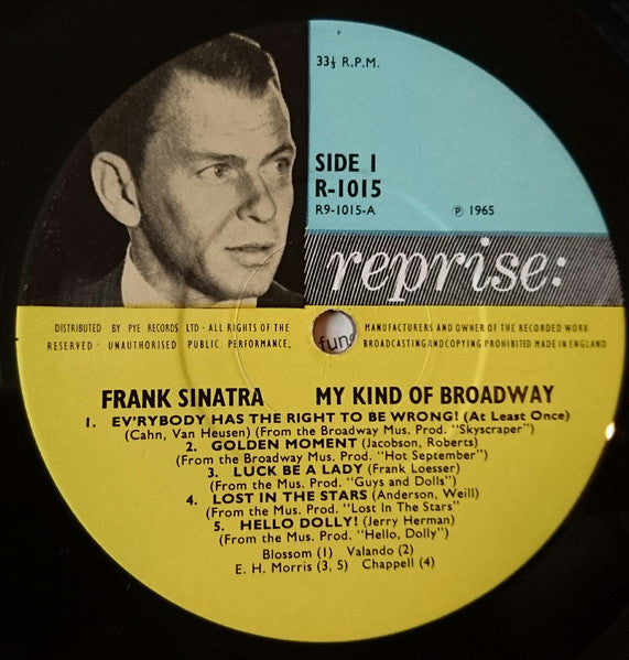 Frank Sinatra : My Kind Of Broadway (LP, Album, Mono)