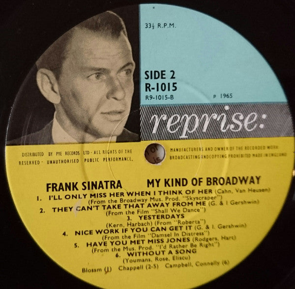 Frank Sinatra : My Kind Of Broadway (LP, Album, Mono)