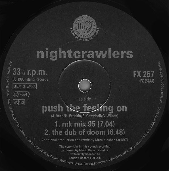Nightcrawlers : Push The Feeling On (New MK Mixes For '95) (12")