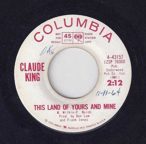 Claude King (2) : Whirlpool (Of Your Love) (7", Promo)