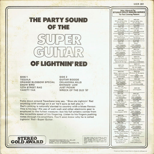 Lightnin' Red : The Super Guitar Of Lightnin' Red (LP, Album, USA)