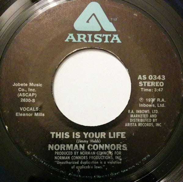 Norman Connors : This Is Your Life / Captain Connors (7", Single)