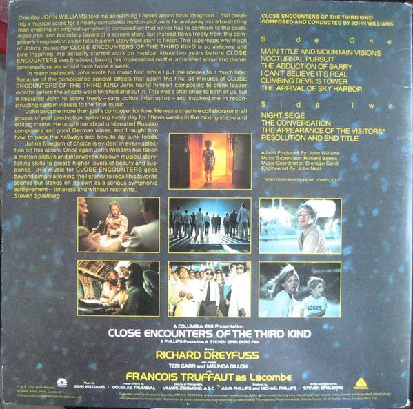 John Williams (4) : Close Encounters Of The Third Kind (Original Motion Picture Soundtrack) (LP, Album, Gat + 7", S/Sided)