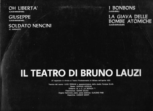 Bruno Lauzi : Il Teatro Di Bruno Lauzi (LP)