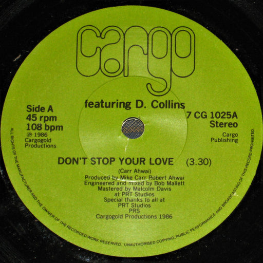 Cargo (2) Featuring Dave Collins (3) : Don't Stop Your Love (7", Single)