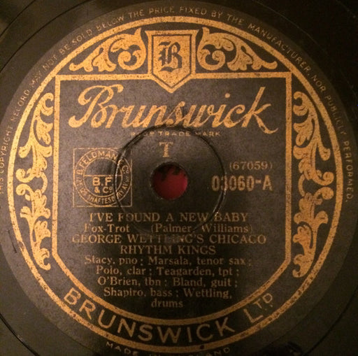 George Wettling's Chicago Rhythm Kings : I've Found A New Baby / The Darktown Strutters' Ball  (Shellac, 10")