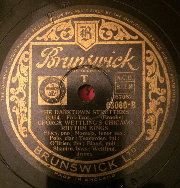 George Wettling's Chicago Rhythm Kings : I've Found A New Baby / The Darktown Strutters' Ball  (Shellac, 10")