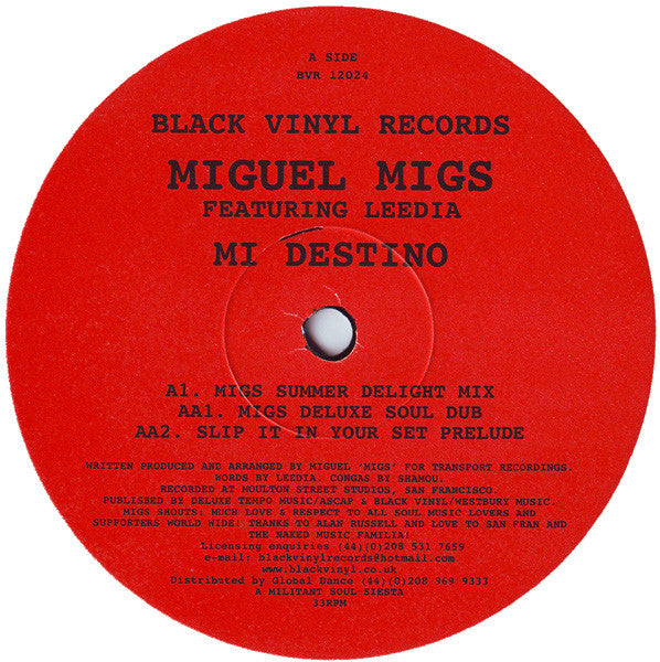 Miguel Migs Featuring Leedia : Mi Destino (12")