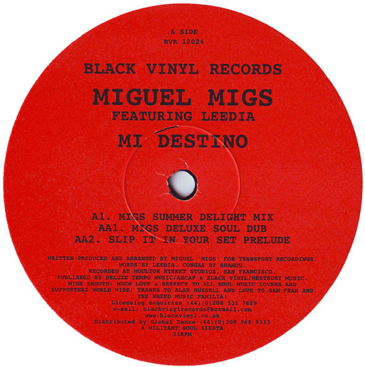 Miguel Migs Featuring Leedia : Mi Destino (12")