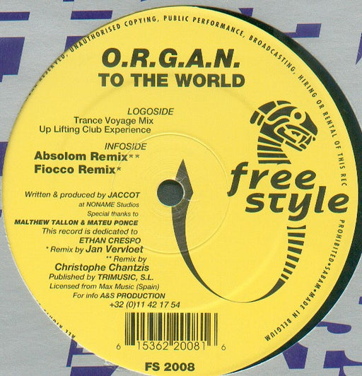O.R.G.A.N. : To The World (12")