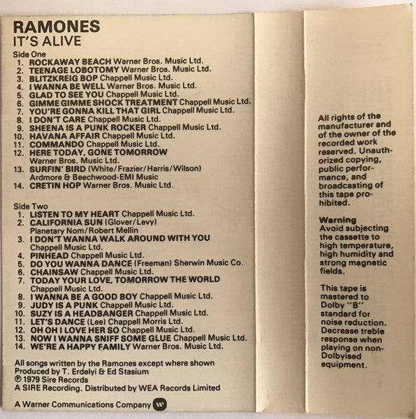 Ramones : It's Alive (Cass, Album)