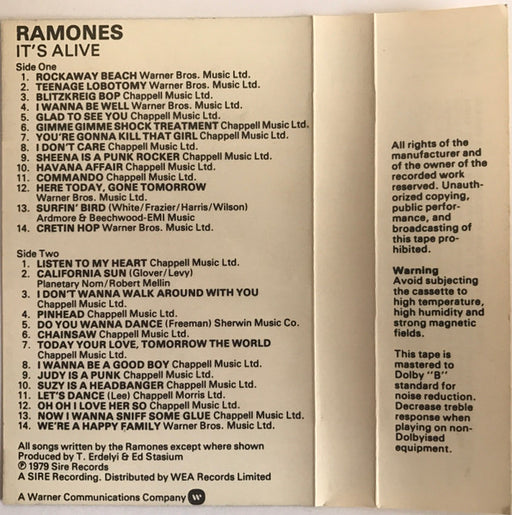 Ramones : It's Alive (Cass, Album)