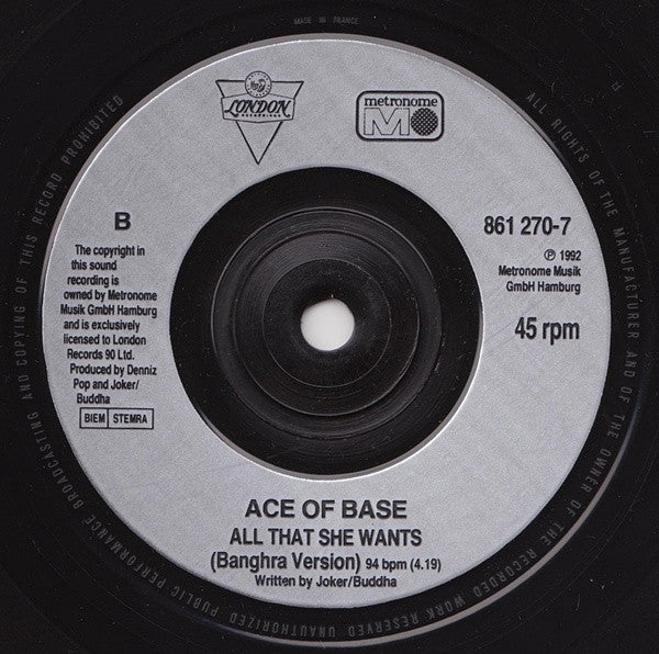 Ace Of Base : All That She Wants (Radio Edit) (7", Single, Sil)