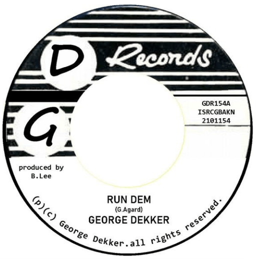 George Dekker - Run Dem / Foey Man - 7". This is a product listing from Released Records Leeds, specialists in new, rare & preloved vinyl records.
