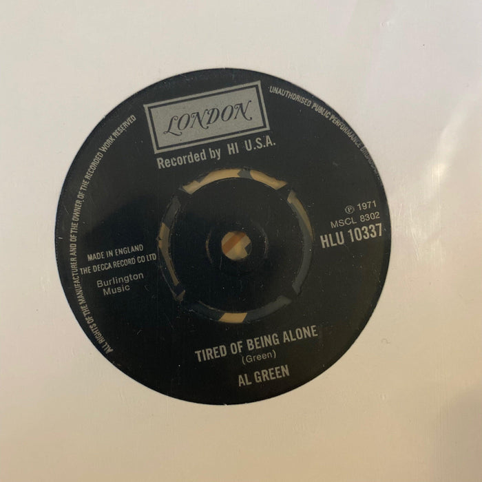Al Green - Tired Of Being Alone. This is a product listing from Released Records Leeds, specialists in new, rare & preloved vinyl records.