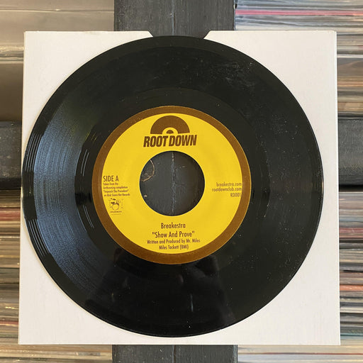 Breakestra - Show And Prove - 7" Vinyl. This is a product listing from Released Records Leeds, specialists in new, rare & preloved vinyl records.