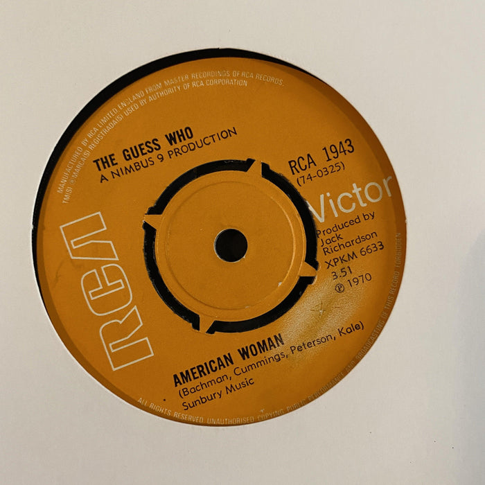 The Guess Who - American Woman / No Sugar Tonight - 7" Vinyl. This is a product listing from Released Records Leeds, specialists in new, rare & preloved vinyl records.