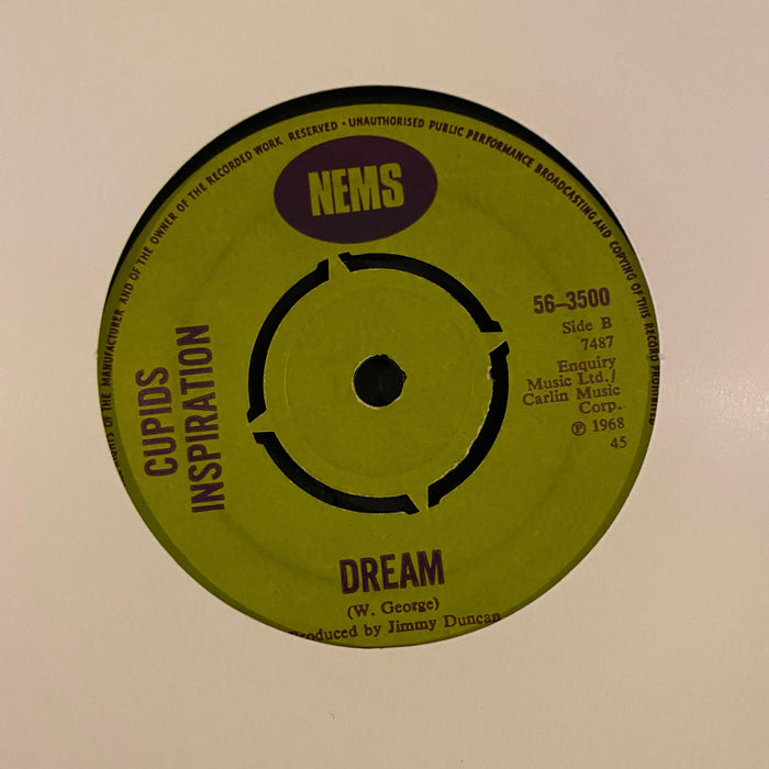 Cupids Inspiration - Dream - 7" Vinyl. This is a product listing from Released Records Leeds, specialists in new, rare & preloved vinyl records.