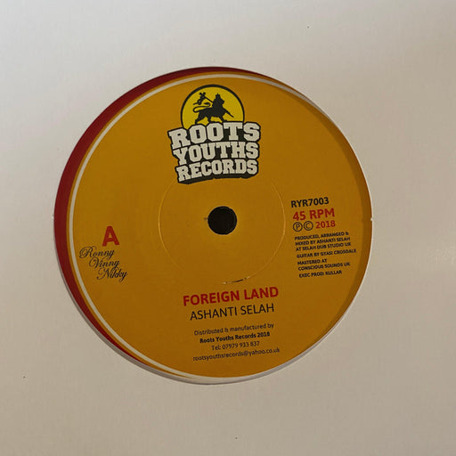Ashanti Selah - Foreign Land - 7". This is a product listing from Released Records Leeds, specialists in new, rare & preloved vinyl records.