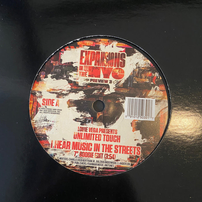 Louie Vega Presents Unlimited Touch - I Hear Music In The Streets - 7". This is a product listing from Released Records Leeds, specialists in new, rare & preloved vinyl records.