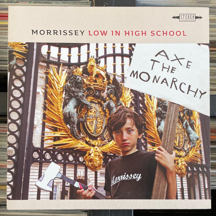 Morrissey - Low In High School - Vinyl LP 09.06.23. This is a product listing from Released Records Leeds, specialists in new, rare & preloved vinyl records.