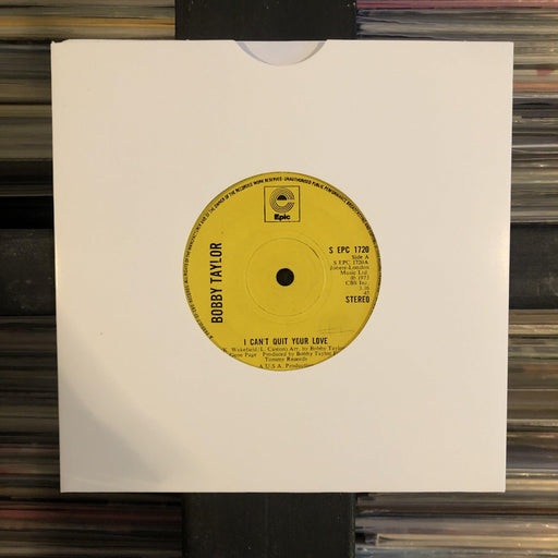 Bobby Taylor - I Can't Quit Your Love / Queen Of The Ghetto - 7" Vinyl. This is a product listing from Released Records Leeds, specialists in new, rare & preloved vinyl records.