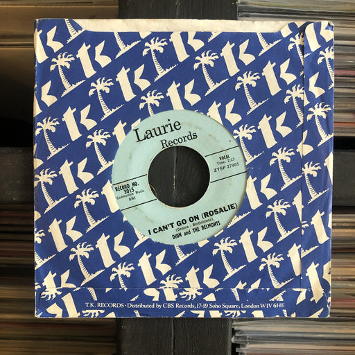 Dion And The Belmonts - No One Knows / I Can't Go On (Rosalie) - 7" Vinyl. This is a product listing from Released Records Leeds, specialists in new, rare & preloved vinyl records.