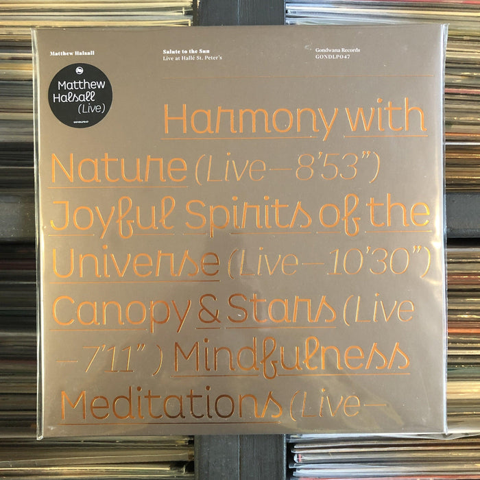 Matthew Halsall - Salute to the Sun Live at Hallé St. Peter's - Vinyl LP. This is a product listing from Released Records Leeds, specialists in new, rare & preloved vinyl records.