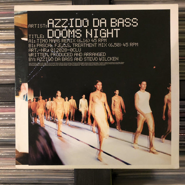 Azzido Da Bass - Dooms Night - 12" Vinyl. This is a product listing from Released Records Leeds, specialists in new, rare & preloved vinyl records.