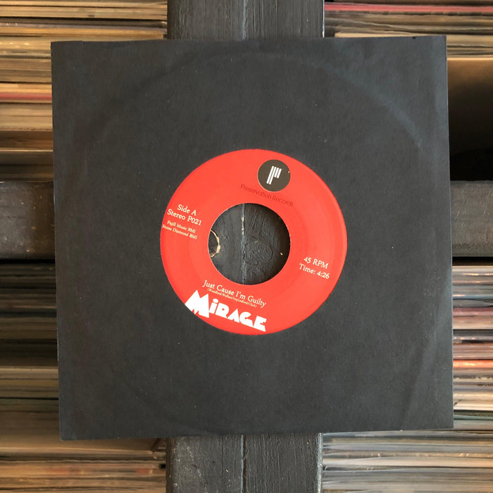 Mirage - Just Cause I'm Guilty / Can't Stop A Man In Love - 7" Vinyl. This is a product listing from Released Records Leeds, specialists in new, rare & preloved vinyl records.